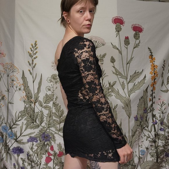 The Vintage Shop Dresses One Shoulder Lace Mini Dress Poshmark